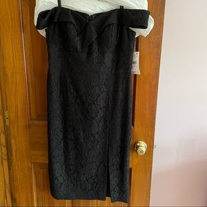 Black lace Aidan Mattox cocktail dress